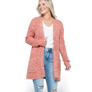 BB Dakota Open Front Cardigan Womens Medium Steve Madden Sweater Odetta Rust